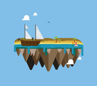 Floating Island Background Wallpaper