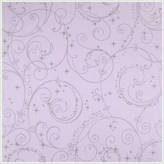 Perfect Princess Purple Glitter Scroll Wallpaper Wall Sticker Outlet