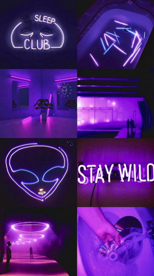 Purple Neon Aesthetic HD Desktop Wallpaper