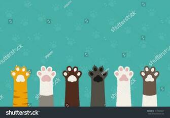Cat Paws Wallpaper Background Kitten Flat Design Prints