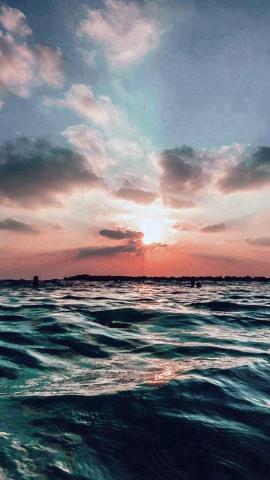 Sunset Sea Sky Ocean Summer Blue Water Nature iPhone 5s