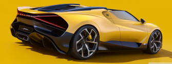 Yellow Bugatti W16 Mistral Rear Sportscar Ultra HD Desktop