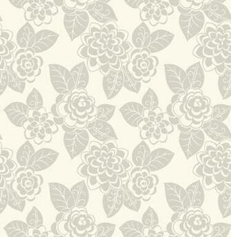 Grey Flocked Floral Wallpaper Wall Sticker Outlet
