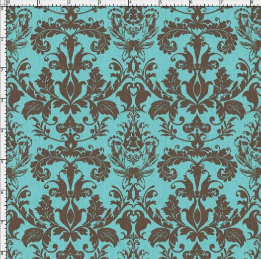 Victoria S Digital Damask Blue Brown Dig Designer