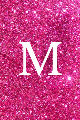 M Monogram Letter Notebook Pretty Blush Pink Gold Cute