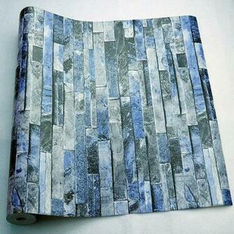 3d Effect Natural Embossed Stack Stone Brick Tile Vinyl Wallpaper