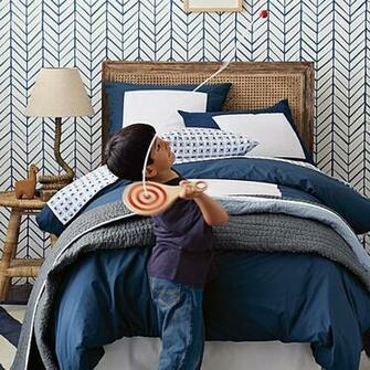 Feather Wallpaper In Denim