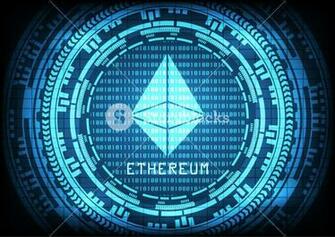 Abstract Technology Ethereum With Circuit Line On Binary Code And