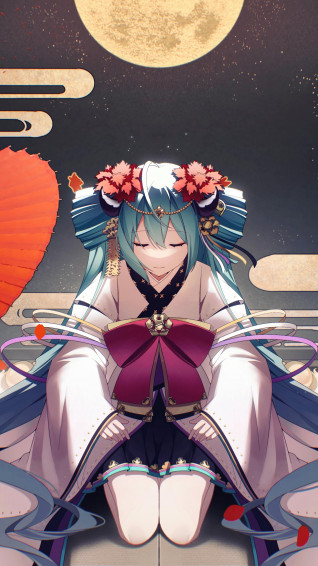 Anime Girl Kimono Hatsune Miku 4k Wallpaper iPhone HD Phone 830i