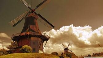 Windmills In The Netherlands Wallpaper