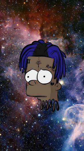 Xxxtentacion Bart Simpson Cartoon iPhone Wallpaper