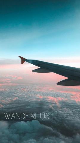 Wanderlust Wallpaper iPhone Sky Plane Travel Cute Aesthetic Clouds