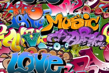 Music Love Graffiti Made To Measure Wall Mural Photowall