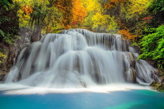 Erawan National Park Waterfall Fall Nature 4k Wallpaper