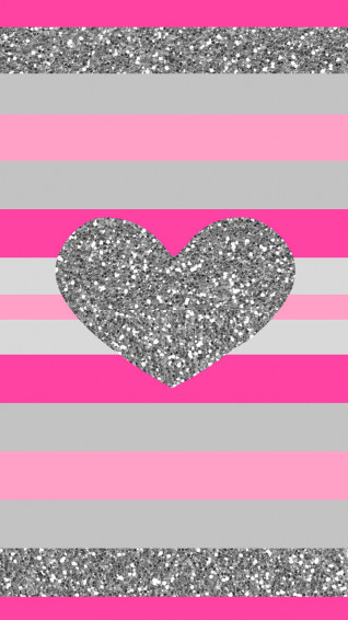 Glitter Pink Hearts Wallpaper