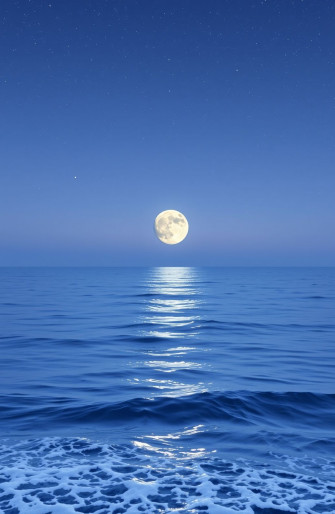 Moon Over Ocean Wallpaper