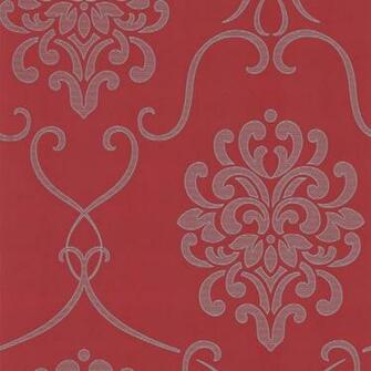 Dl30441 Red Modern Damask Suzette Decorline Wallpaper