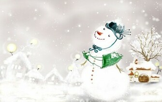 Winter Snowman Screensavers HD Wallpaper