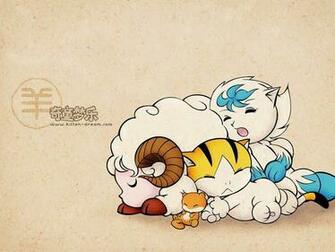 Sheep Cartoon Chinese Zodiac Animal Sign Wallpaper Cat