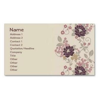 Burgundy Vintage Floral Wallpaper Business Cards