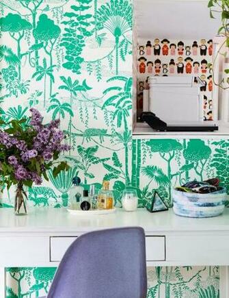 Jungle Dream Designer Screen Printed Wallpaper In Monteverde