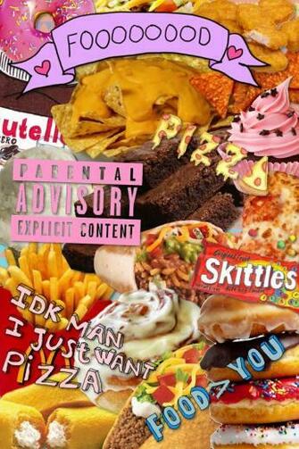 Junk Food Collage Cutesy In Wallpaper