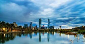 Image Santiago Chile Sky Rivers Evening Cities Houses