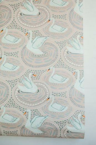 Rosalie Wallpaper Shell Pink Bathroom Swan