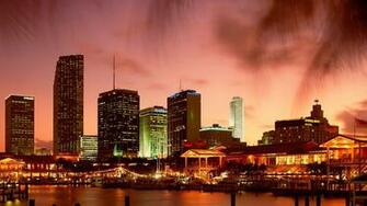 Florida Miami Wallpaper Dusk Bay