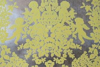 Vintage Wallpaper S Yellow Cherubs Roses By Rosieswallpaper