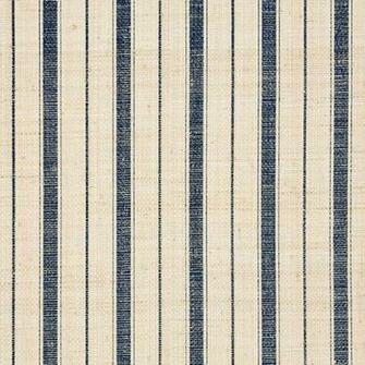 Navy Ticking Stripe Blue And Ivory Grasscloth Wallpaper