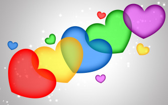 Colorful Hearts Wallpaper