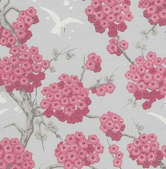 Japonerie Printed Fabric A Linen Union With Design Of