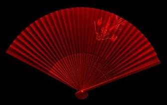 Wallpaper Japanese Fan Red And Black