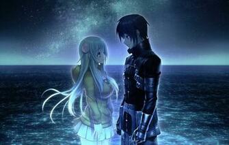Wallpaper Water Girl Night Romance Anime Art Pair Guy