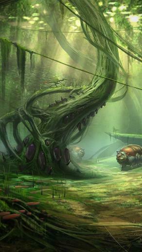 Nature Jungle Forests Planets Fantasy Art Alien Landscapes Wallpaper