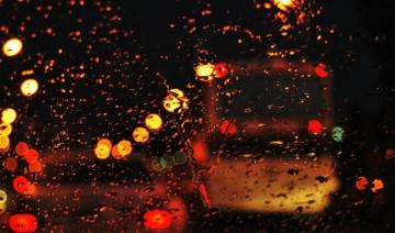 Wallpaper Night Red Rain Bokeh Water On Glass Light