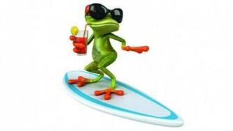 3d Frog Surfing HD Wallpaper Wallpaperfx