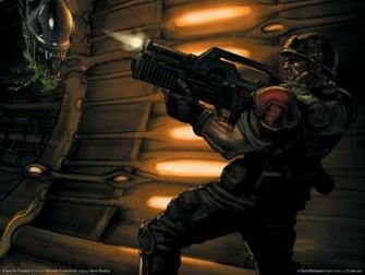 Aliens Vs Predator Wallpaper Stock Photos