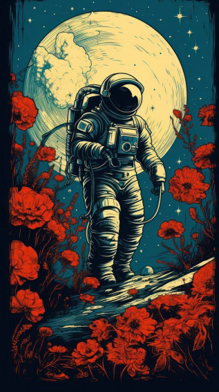 Cartoon Astronaut Wallpaper