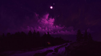Dark Night Sky Clouds Scenery Art Wallpaper 4k