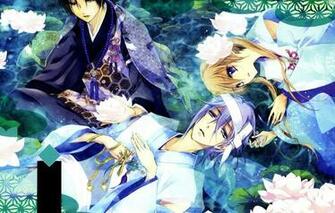 Wallpaper Water Pattern Kimono Friends Lotus Three Art Aya