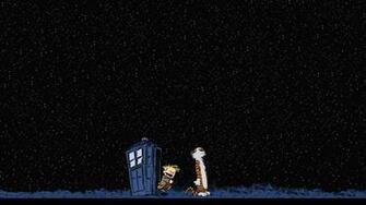 Wallpaper Night Stars Tardis Calvin And Hobbes Doctor Who