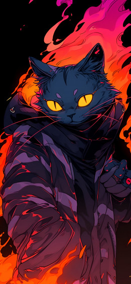 Black Cat In Jacket Wallpaper Cool Cats For iPhone