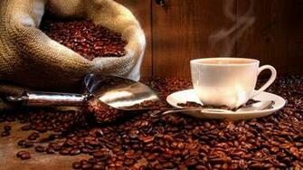 Cup Of Coffee Beans HD Wallpaper