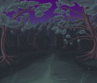 Anime Style Night Forest By Wbd