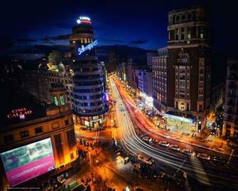 Wallpaper Madrid Spain Night Desktop In The