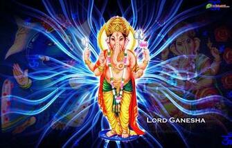 Wallpaper Background Lord Ganesh Blue White Yellow Color
