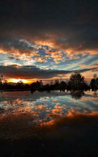 Wallpaper Lake Water Evening Twilight