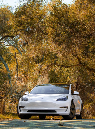 A White Car Parked On The Side Of Road Photo Topanga